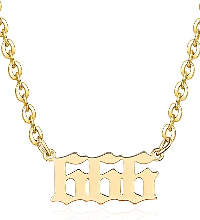 222 333 44 555 66 77 88 999 黄金古老英国天使珍珠链项链套装数字